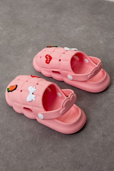 DRY WOOD Çocuk Önü Kapalı Terlik Çocuk Sevimli Terlik,Ayıcık Figürlü Çocuk Terlik