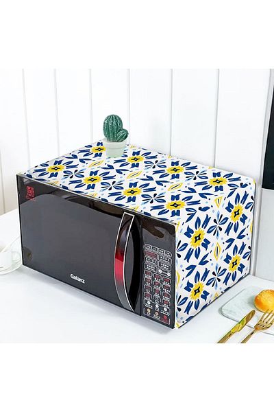 Else Dekor Blue White Yellow Ethnic Patterned Decorative Microwave Oven Cover 35x100cm