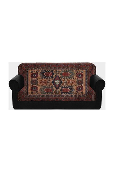 Else Halı Else Brown Husă de canapea extensibilă cu model 3d autentic 175x225cm