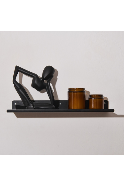 Evidea Deco Metal Duvar Rafı - Siyah - 40x11 cm