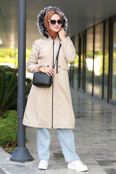 Bestenur Χιτζάμπ παλτό Denis 589 Stone Colored