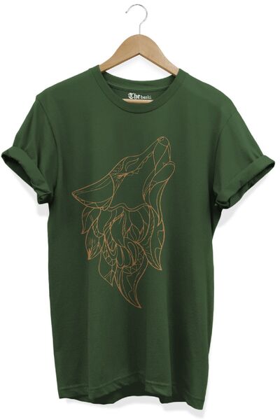 The Baski Μπλουζάκι από 100% βαμβακερό χακί Premium Wolf Look