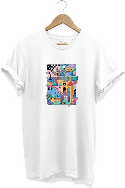 The Baski Unisex dizajn u beloj boji Štampano kratki rukav T-shirt