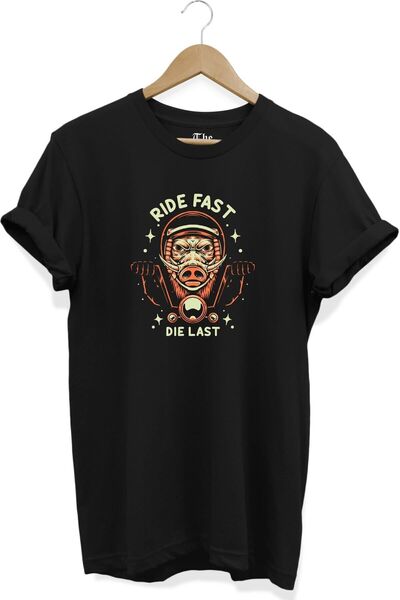 The Baski Crna unisex majica za bicikliste Štampano Cool kratkih rukava T-shirt