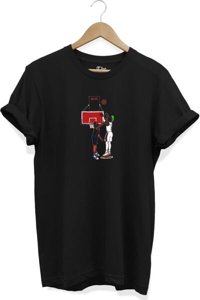 The Baski Crna unisex majica Last Second Basket Štampano kratkih rukava T-shirt