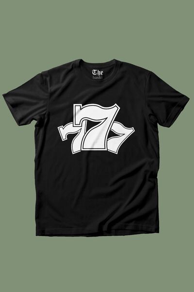 The Baski Crna unisex majica Manifest 777 Totem Sreća Štampano Kratki rukav T...
