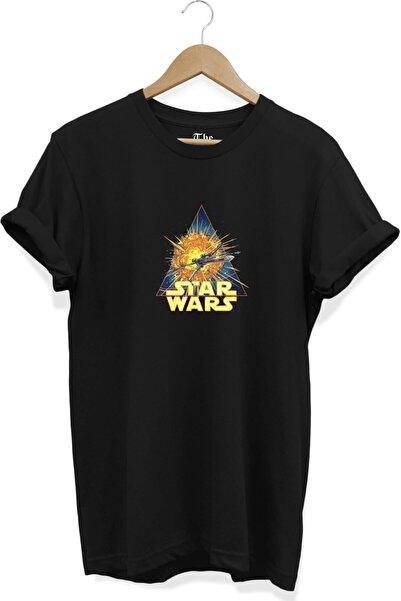 The Baski Crna unisex majica Star Wars svemirski brod Štampano kratki rukav T...