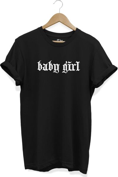 The Baski Crna unisex majica za devojčice Štampano kratki rukav T-shirt