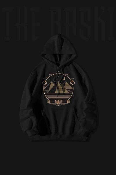 The Baski Pyramid Ancient Egypt Printed 100% Cotton Fleece Premium 3 Thread Sweatshirt