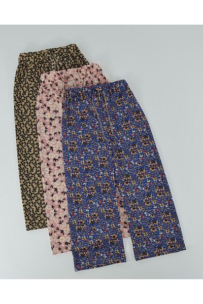 Kidiba Helen Patterned Girl's Shalwar - 4-15 Years, with Waist Belt, Seasonal, Set of 3