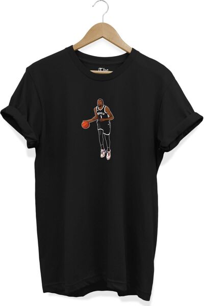 The Baski Crna unisex majica Kevin Durant košarkaša Štampano kratkih rukava T...