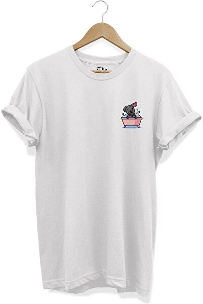 The Baski Beli unisex slatki pas za kupanje Štampano kratki rukav T-shirt