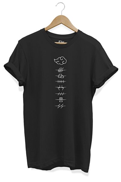 The Baski Crna unisex minimalna Naruto Štampano majica kratkih rukava T-shirt