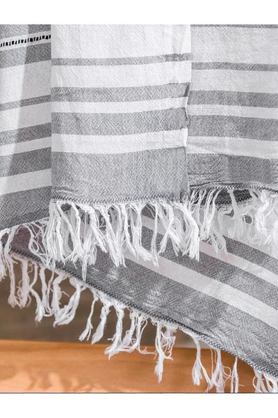 LC Waikiki LCW HOME 90x165 Unisex ριγέ πετσέτα θαλάσσης - με κρόσσια