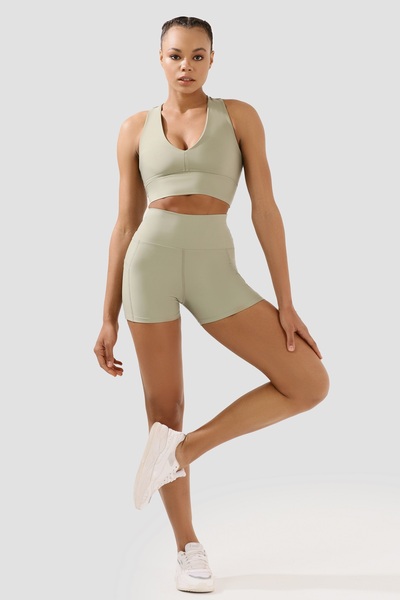 Superstacy Gina Light Green Short Tights with Pockets
