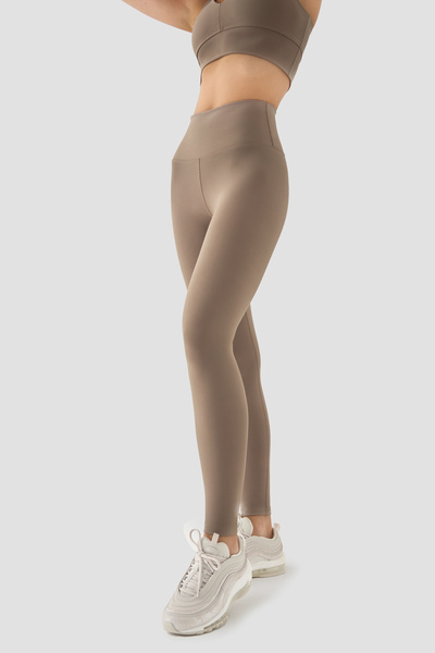 Superstacy Leggings sport cu talie înaltă Popi, culoare piatră