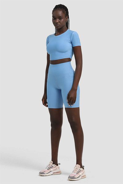 Superstacy Blue Sport Leggings with Laptop Pocket