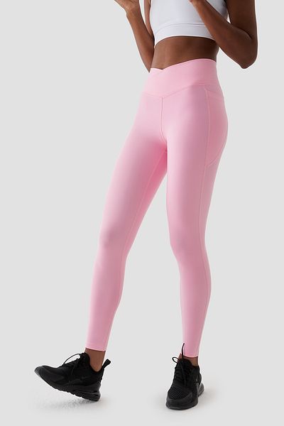 Superstacy Adele V Waist Detailed Recovery Pink Sports Leggings