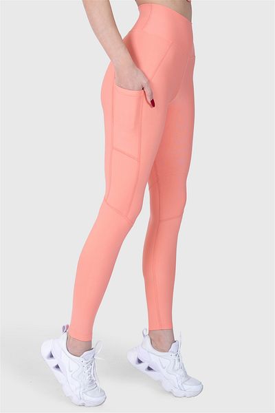 Superstacy Peach Sports Leggings with High Waist Pockets