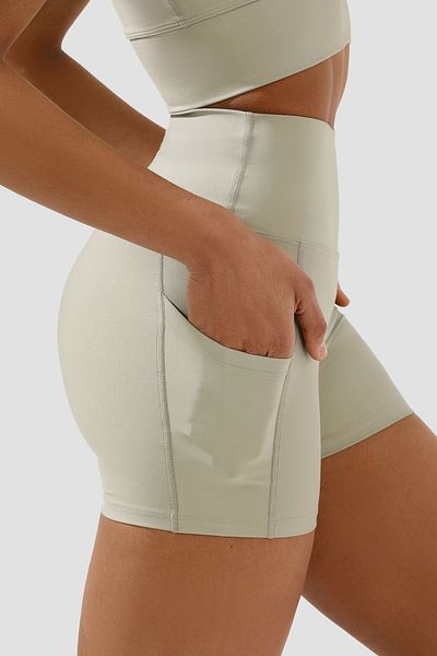 Superstacy Gina Light Green Short Tights with Pockets