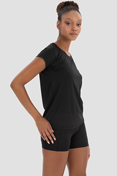 Superstacy Black Short Sleeve Caro Running T-Shirt