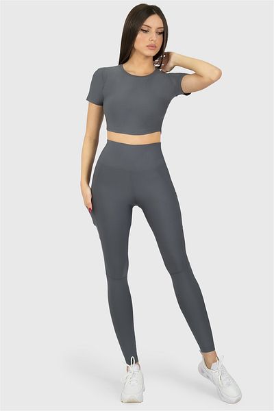Superstacy طماق رياضية مدخنة مع جيوب عالية الخصر