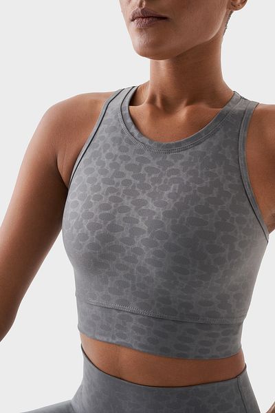 Superstacy Roise Drop Patterned Smoked Sports Bra