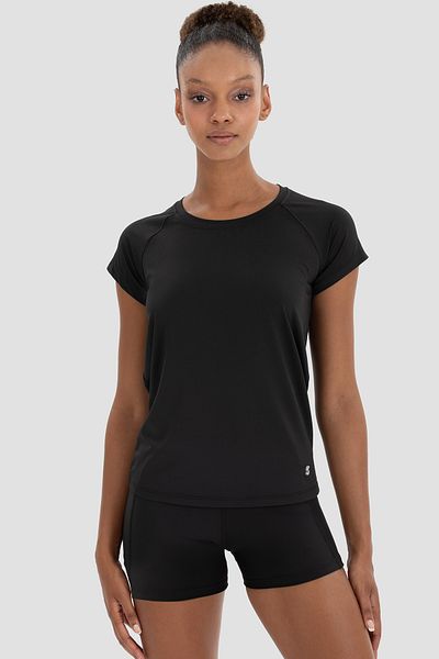 Superstacy Black Short Sleeve Caro Running T-Shirt