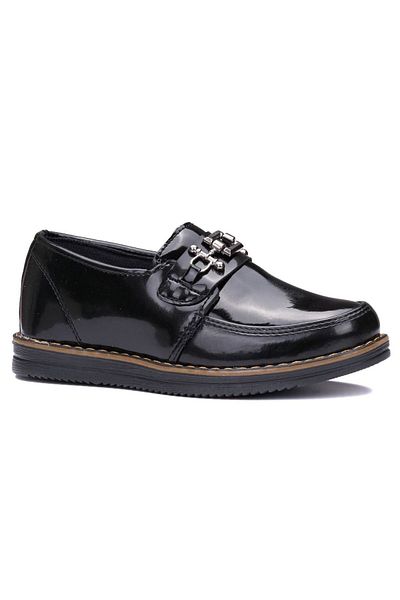 MAGIC SHOES Pantofi de sezon pentru copii, ortopedici, folositori, cu cataramă, piele neagră