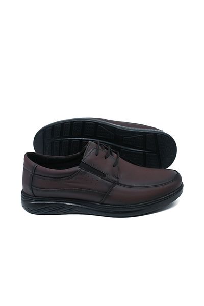 MAGIC SHOES Класически сезонни обувки за баща от естествена кожа в цвят бордо