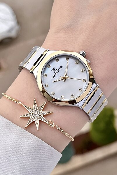 Daniel Klein Altın Gri Renk Ayarlanabilir Kordonlu Kadın Kol Saati Ve Bilekli...