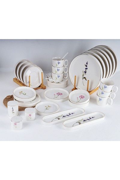 AROW CASA 35 PIECES PORCELAIN 6 PERSON COFFEE SET
