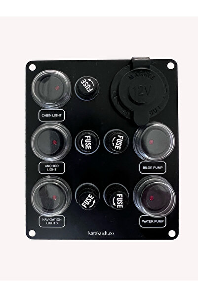 karakush Tekne-Karavan 5li Sigorta Paneli - Switch Panel (Çakmaklık)  12/24V ...