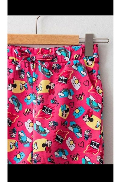 LC Waikiki Pantaloni scurți Lrc și Bermude pentru fete cu imprimeu fucsia