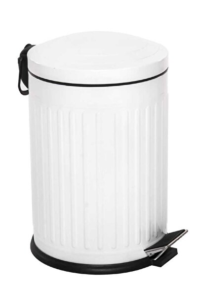 Zengin Çarşım 5 Lt Vintage Serisi Amortisör Kapaklı Beyaz Çöp Kovası (BANYO -...