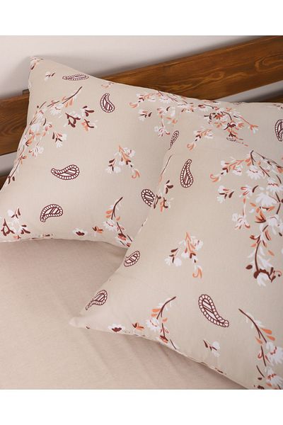 ENESSA 2 τμχ Μαξιλαροθήκη με Κάλυμμα 50*70 cm Μπεζ Floral