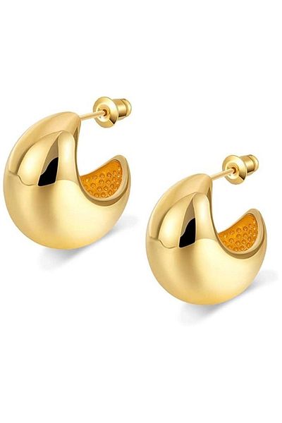 CHARMLUCKY Half boom ring earrings