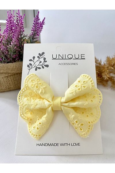 Toka Delisi Handmade Scalloped Bow Buckle for Children, Special Design Buckle, Henna Wedding Invitation Prom Special Day Buckle