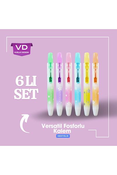 Vuslat Design Chosch CS-H771 - 6-Piece Push-Push Highlighter Set