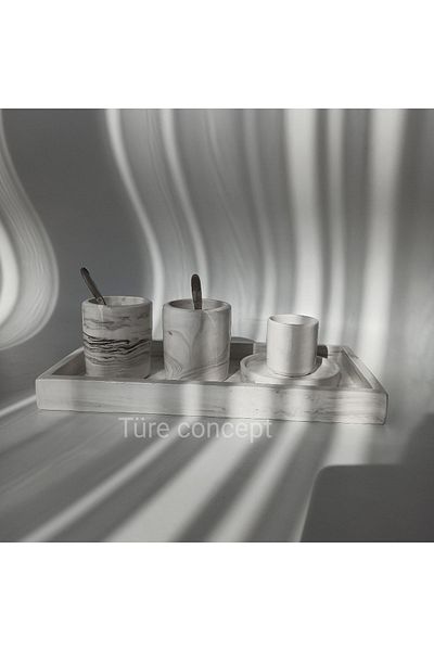 Ture Concept Marble Patterned Salt and Pepper Shakers Base Set