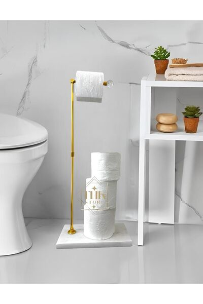 THK STORE Mermer Tuvalet Kağıtlığı Doğal Taş Tuvalet Kağıdı Standı