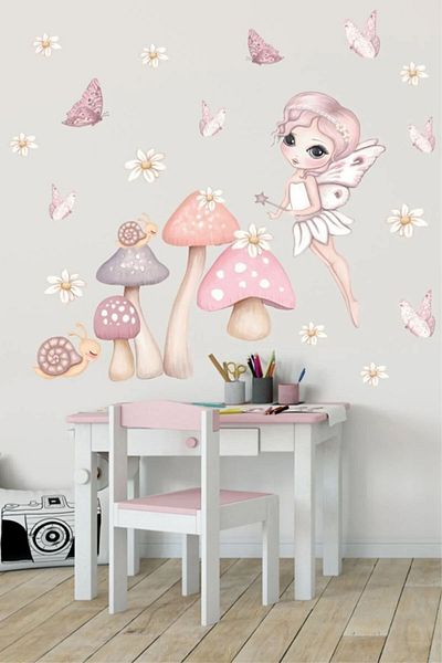 Kt Grup Sparkly Nature Fairy Kids Room Wall Sticker Set