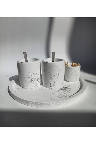 Ture Concept وعاء ملح وفلفل فضي مفصل - طقم توابل