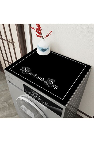 Else Halı Siyah Kurutmalık Çamaşır Makinesi Örtüsü Koruma Matı Sıvı Geçirmez ...