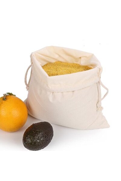 ÇANTAPAK Bez Poşet Ham bez Büzgülü Saklama Kesesi Bakliyat, Sebze, Meyve, Alışveriş ( 1 ADET İÇİN )