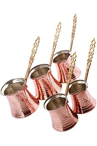 Genel Markalar El İşlemeli Bakir Otantik Mırra Cezve Takımı - Türk - Arap - S...