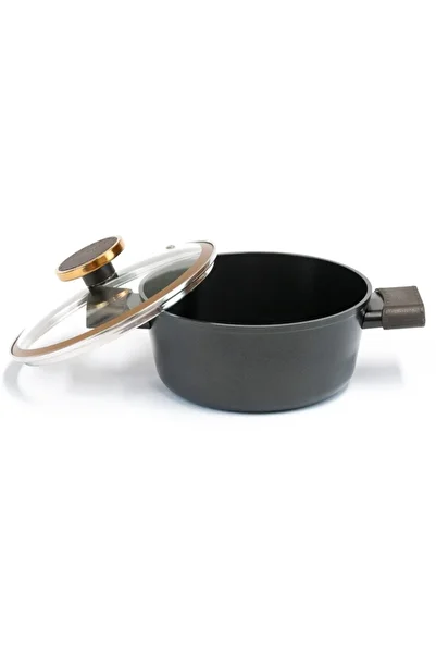 NEOFLAM Nobless Aluminum Deep Casserole with Glass Lid 20 cm X 8 cm