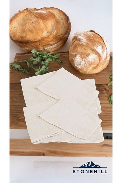 stonehill 2 Pieces 50x70 cm Bread Proofing Cloth - 100% Cotton American Paste Cloth