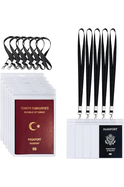 Gempo 5Pcs 15x11cm ziplock Transparent Passport case Waterproof card bag organizer