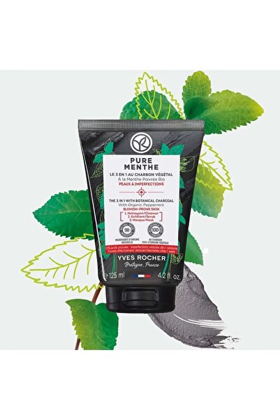 Yves Rocher Peeling ve Maske Etkili Kömür Yüz Yıkama Jeli - Akneye Eğilimli C...